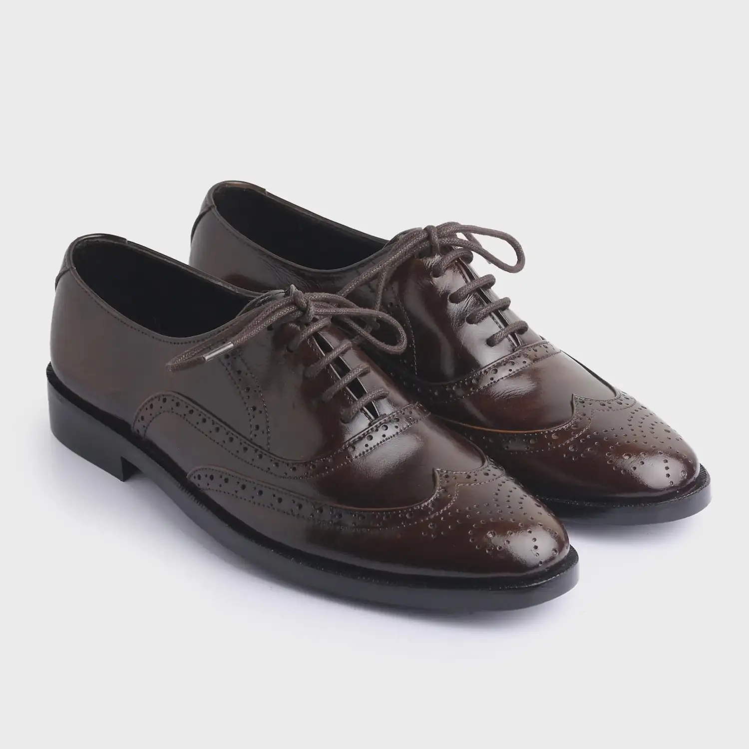 Handcrafted Full Brogue Formal Leather Dress Shoes For Men