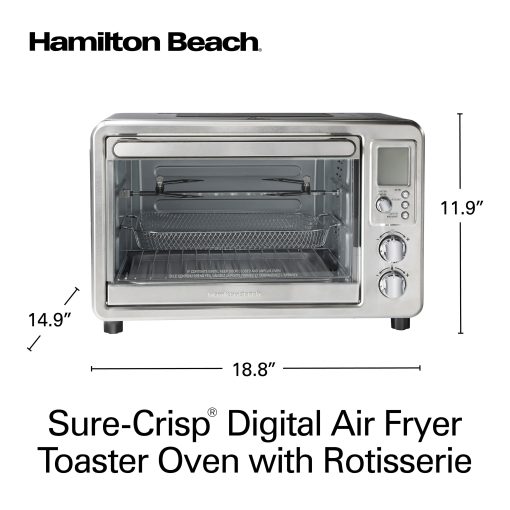 Hamilton Beach Sure-Crisp Digital Air Fryer Toaster Oven with Rotisserie - 9' x 12'