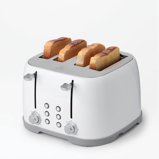 Betty Crocker 4-Slice Multi-Function Toaster, Toaster 4 Slice with Extra Wide Slots for Thick Bread, White - Image 2
