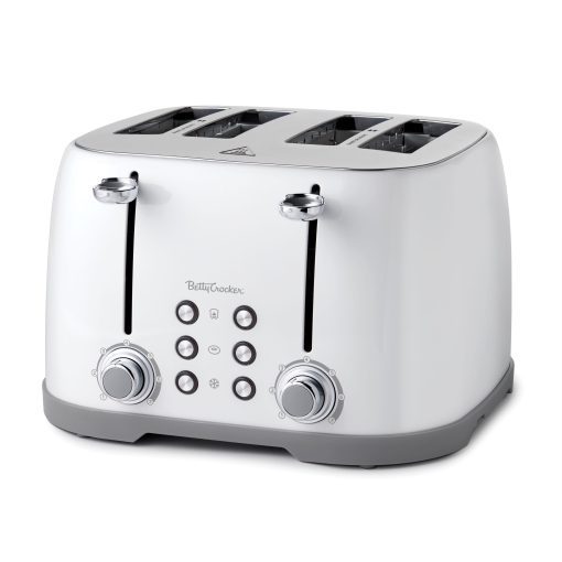 Betty Crocker 4-Slice Multi-Function Toaster, Toaster 4 Slice with Extra Wide Slots for Thick Bread, White - Image 3