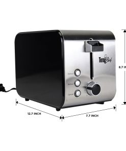 Total Chef 2-Slice Stainless Steel Toaster with Defrost and Reheat