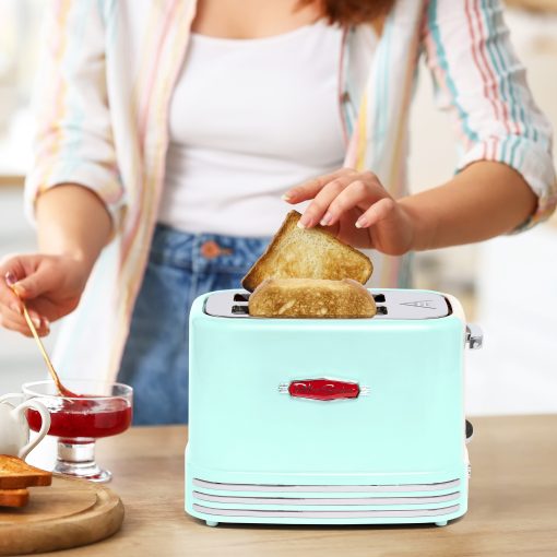 Nostalgia Retro 2-Slice Bagel Toaster, Aqua