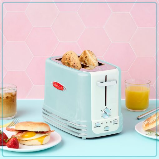 Nostalgia Retro 2-Slice Bagel Toaster, Aqua - Image 5