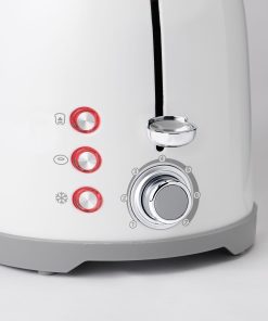 Betty Crocker 2-Slice Multi-Function Toaster, Toaster 2 Slice with Extra Wide Slots for Thick Bread, White