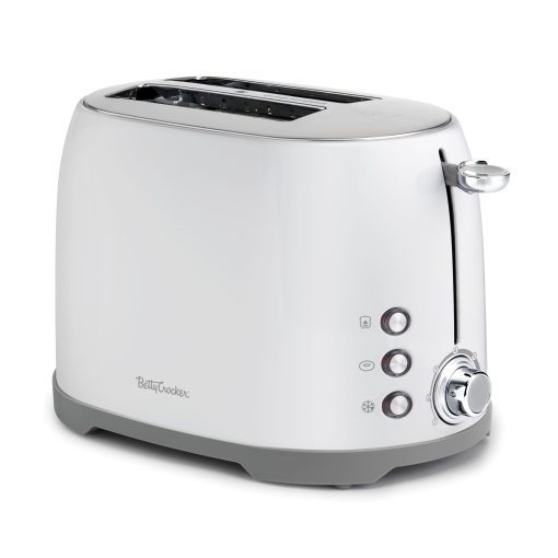 Betty Crocker 2-Slice Multi-Function Toaster, Toaster 2 Slice with Extra Wide Slots for Thick Bread, White - Image 3