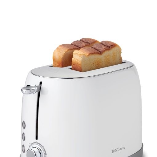 Betty Crocker 2-Slice Multi-Function Toaster, Toaster 2 Slice with Extra Wide Slots for Thick Bread, White - Image 4