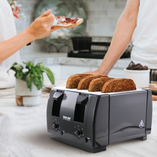 4 Slice Dual Use Easy Dial Control Toaster in Black