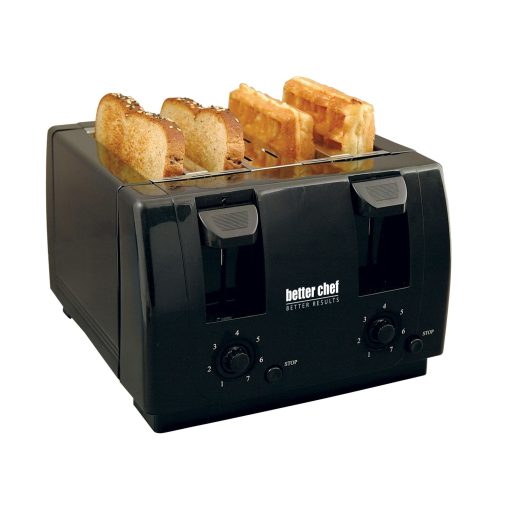 4 Slice Dual Use Easy Dial Control Toaster in Black - Image 2