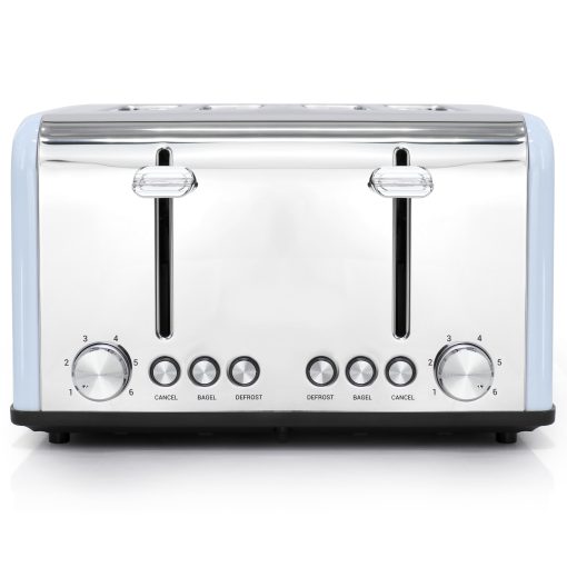 Redmond 4-Slice Extra Wide Slot 1650W Stainless Steel Toaster in Light Blue - Image 3