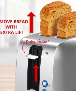 Extra Wide 2 Slot Stainless Steel Toaster - 7.5 x 7.70