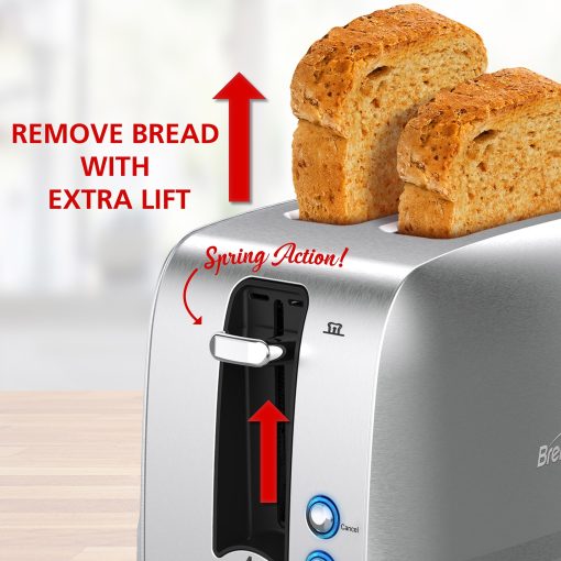 Extra Wide 2 Slot Stainless Steel Toaster - 7.5 x 7.70