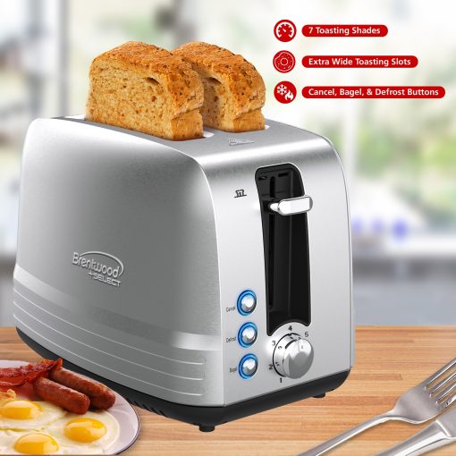 Extra Wide 2 Slot Stainless Steel Toaster - 7.5 x 7.70 - Image 3