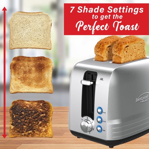 Extra Wide 2 Slot Stainless Steel Toaster - 7.5 x 7.70 - Image 4