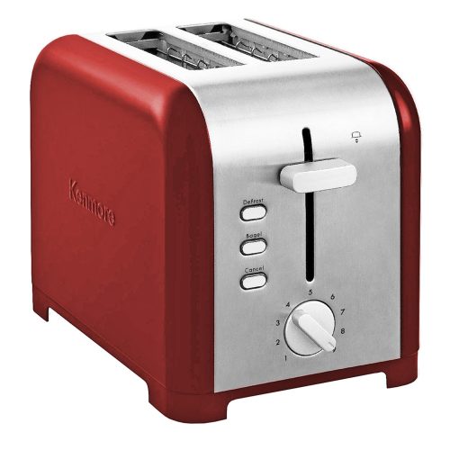 Kenmore 2-Slice Red Stainless Steel Toaster, Wide Slot, Bagel/Defrost - Image 2
