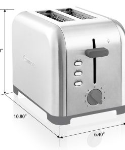 Kenmore 2-Slice Gray Stainless Steel Toaster, Wide Slot, Bagel/Defrost