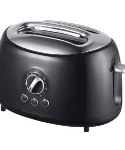 Brentwood Cool Touch 2-Slice Extra Wide Slot Retro Toaster in Black