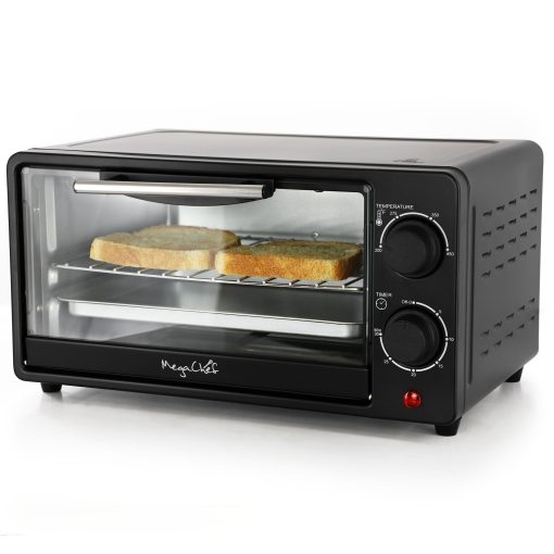 Counter Top Compact 9L Electric Toaster Oven with Rack in Black - Image 2