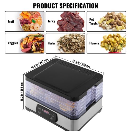 Food Dehydrator Machine for Jerky, Herb, Meat, Beef, Fruit ETL Listed