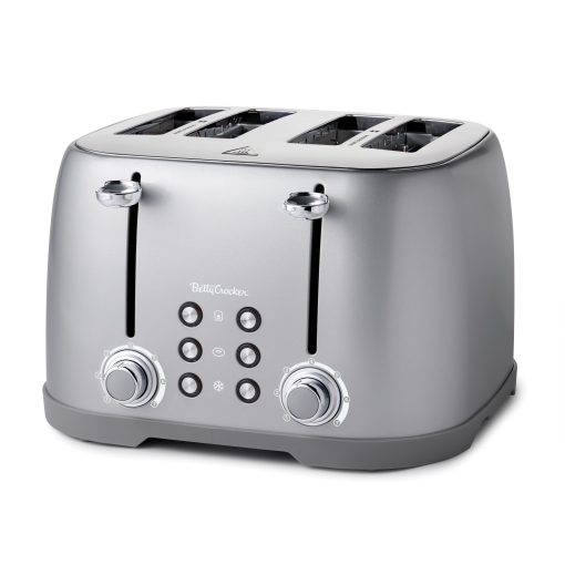 Betty Crocker 4-Slice Multi-Function Toaster, Toaster 4 Slice with Extra Wide Slots for Thick Bread, Silver - Image 3