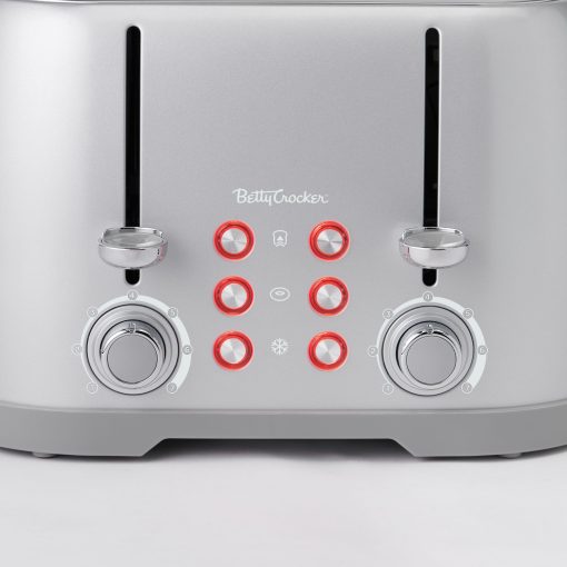 Betty Crocker 4-Slice Multi-Function Toaster, Toaster 4 Slice with Extra Wide Slots for Thick Bread, Silver - Image 5