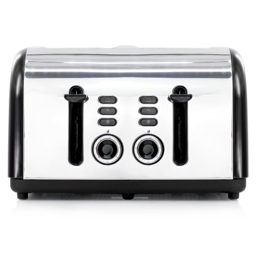 Carlow Wide Slot 4-Slice 1400W Stainless Steel Toaster in Black - Image 3