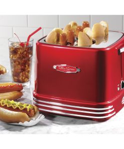 Nostalgia RHDT800RETRORED Retro Series 4-Slot Pop-Up Hot Dog Toaster