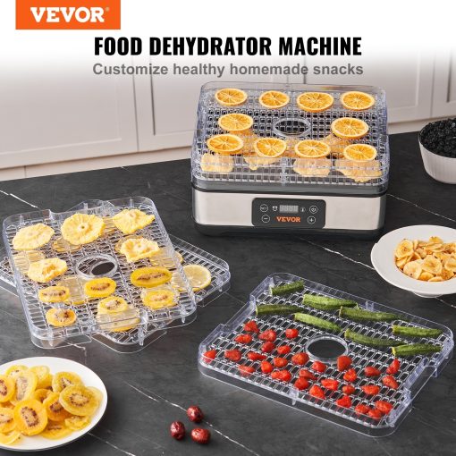 VEVOR Food Dehydrator Machine Fruit Dehydrator Electric Food Dryer w/ Digital Adjustable Timer & Temperature - Image 3