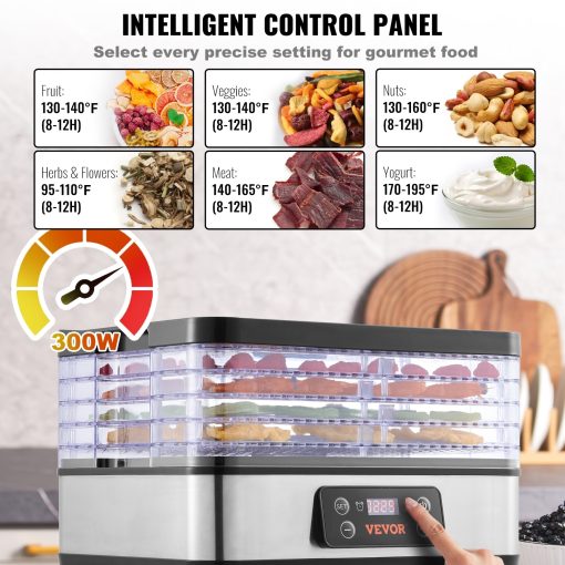 VEVOR Food Dehydrator Machine Fruit Dehydrator Electric Food Dryer w/ Digital Adjustable Timer & Temperature - Image 5