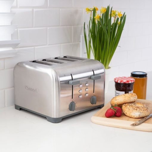 Kenmore 4-Slice Stainless Steel Toaster, Dual Controls, Wide Slot - Image 3