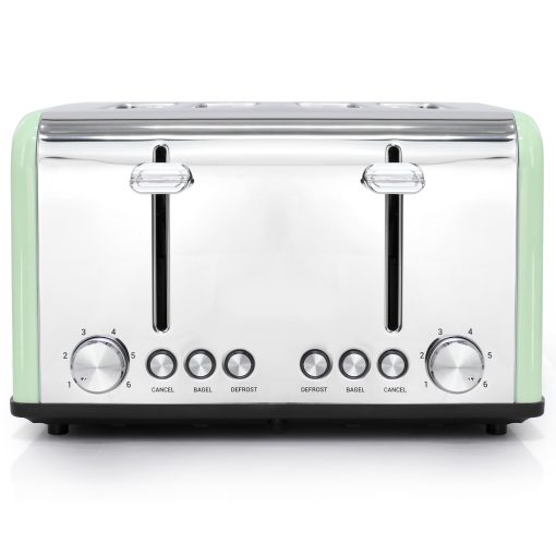 Redmond 4-Slice Extra Wide Slot 1650W Stainless Steel Toaster in Moss Green - Image 3