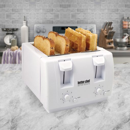Better Chef 4 Slice Dual-Control Toaster in White IM-241W