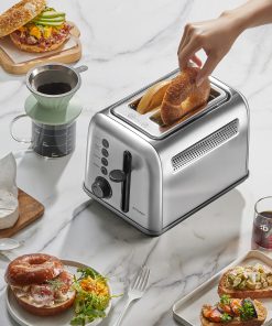 BUYDEEM 2-Slice Toaster,Extra Wide Slots Stainless Steel with High Lift Lever Toster