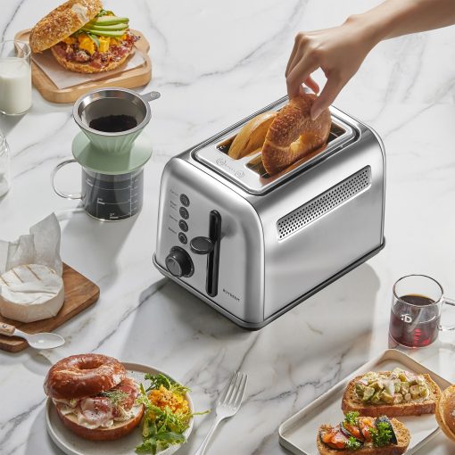 BUYDEEM 2-Slice Toaster,Extra Wide Slots Stainless Steel with High Lift Lever Toster