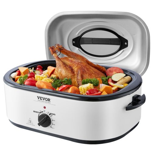 VEVOR Electric Roaster Oven Turkey Roaster Oven with Self-Basting Lid Adjustable Temp - Image 2