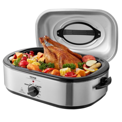VEVOR Electric Roaster Oven Turkey Roaster Oven with Self-Basting Lid Adjustable Temp - Image 3