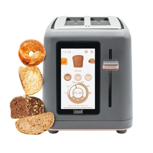Livwell Touch IQ Matte Grey 2-Slice Toaster - Image 2