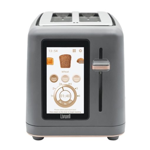 Livwell Touch IQ Matte Grey 2-Slice Toaster - Image 3
