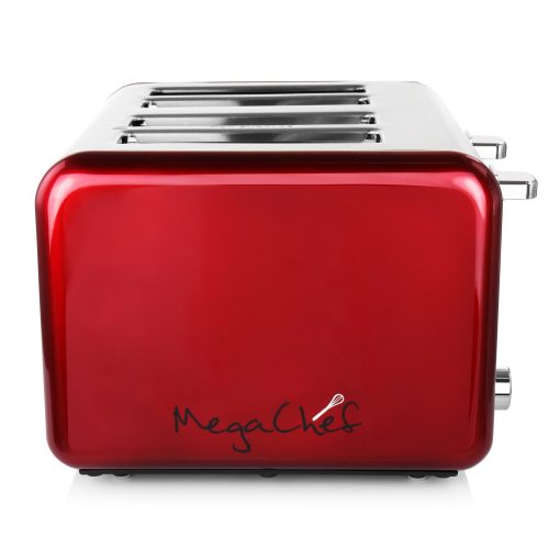 4 Slice Dual Control Digital Display Toaster in Stainless Steel Red - Image 5