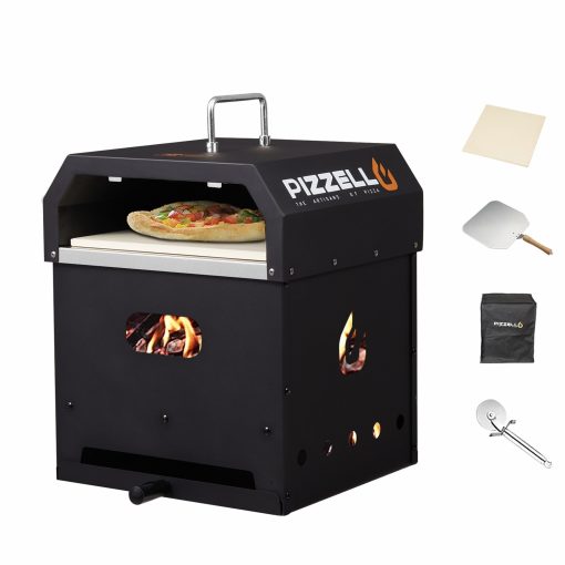4 in 1 Outdoor Pizza Oven 2 Layer Detachable Grill Oven Multifunctional Pizza Maker with Pizza Stone - 12 inch - Image 2