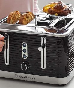 Russell Hobbs Old School 4 Slice Toaster in Black
