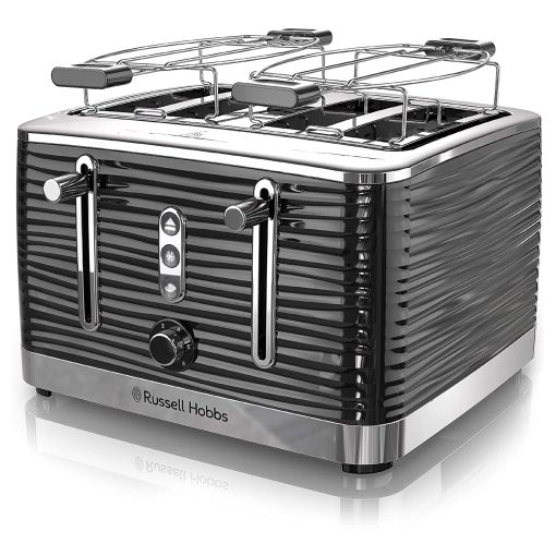 Russell Hobbs Old School 4 Slice Toaster in Black - Image 2