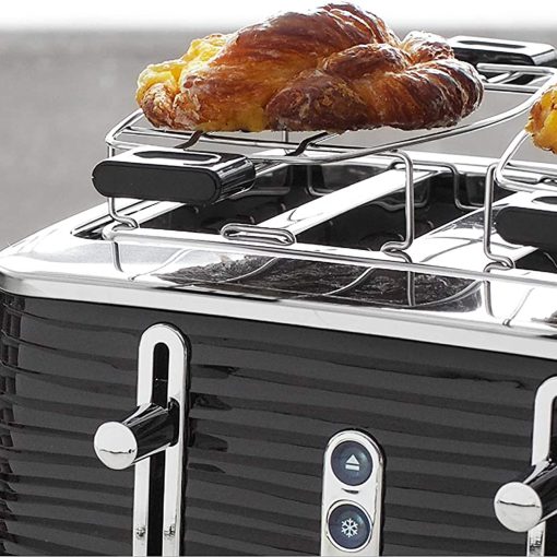 Russell Hobbs Old School 4 Slice Toaster in Black - Image 3