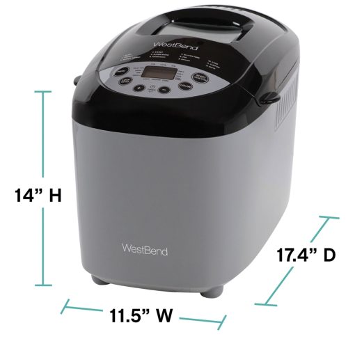 West Bend Hi-Rise Bread Maker with 12 Preset Digital Controls, 3 lb Capacity - Image 3