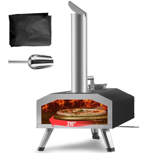 VEVOR 12in 13in & 16in Multi-fuel Outdoor Pizza Oven Portable Outside Pizza Grill (Rotate stone for 16in Gas and 12in Wood Gas) - Image 2