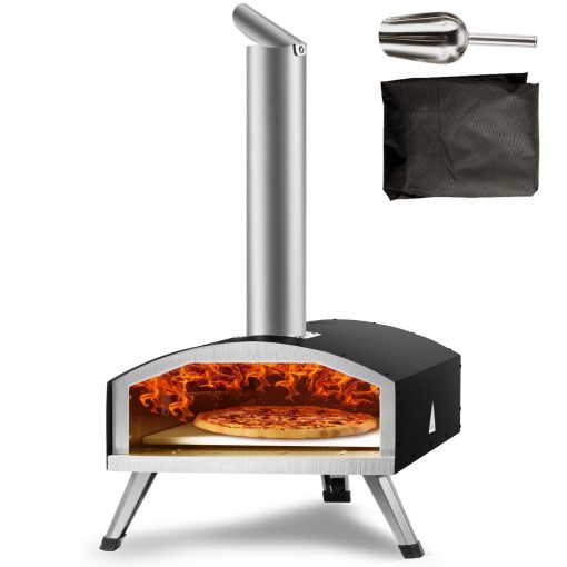 VEVOR 12in 13in & 16in Multi-fuel Outdoor Pizza Oven Portable Outside Pizza Grill (Rotate stone for 16in Gas and 12in Wood Gas) - Image 3