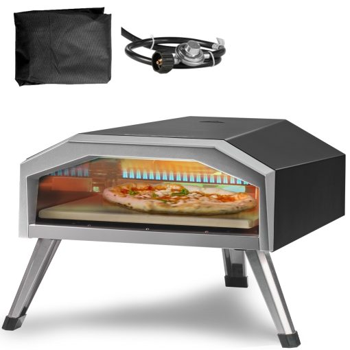 VEVOR 12in 13in & 16in Multi-fuel Outdoor Pizza Oven Portable Outside Pizza Grill (Rotate stone for 16in Gas and 12in Wood Gas) - Image 5