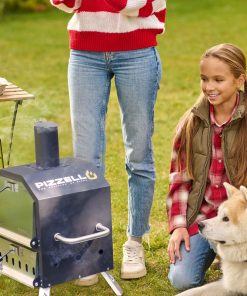 Outdoor Wood Fired Pizza Oven 2-Layer Pizza Maker Outside Pizza Grill for Backyard Parties - 12 inch