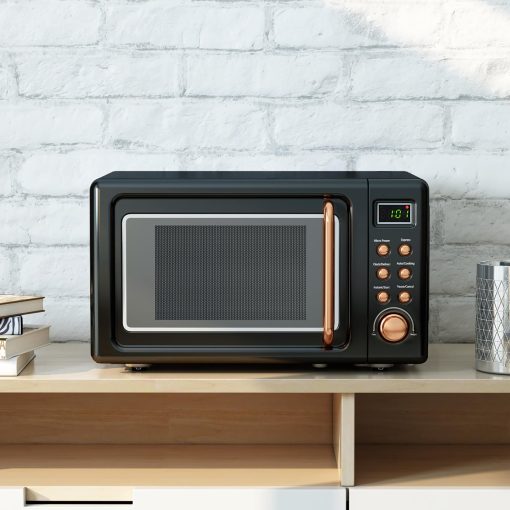 Costway 0.7Cu.ft Retro Countertop Microwave Oven 700W LED Display - Image 3