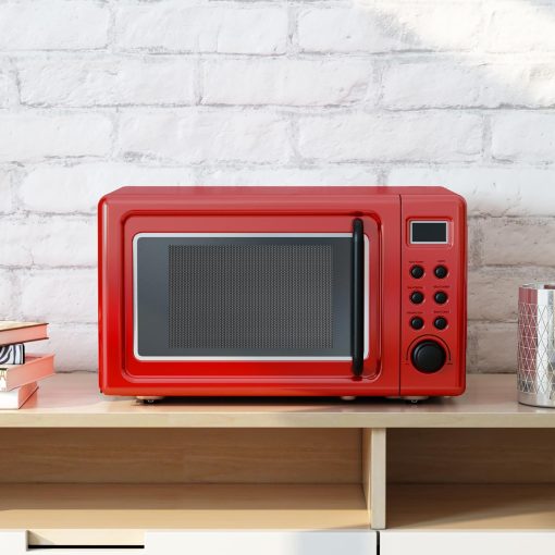 Costway 0.7Cu.ft Retro Countertop Microwave Oven 700W LED Display - Image 4