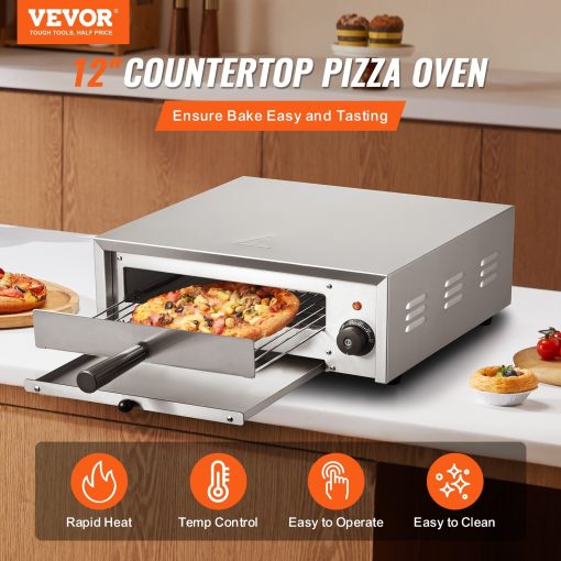 Electric Pizza Oven for Countertops, Even Baking Technology & Easy Clean Crumb Tray, Ideal for Both Commercial & Home Kitchens - Image 5